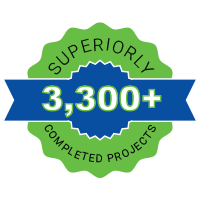 Trust badge that says 3,300+ superiorly completed projects