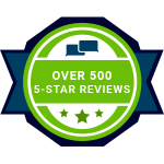 Over 500 5-Star Reviews Trust Badge